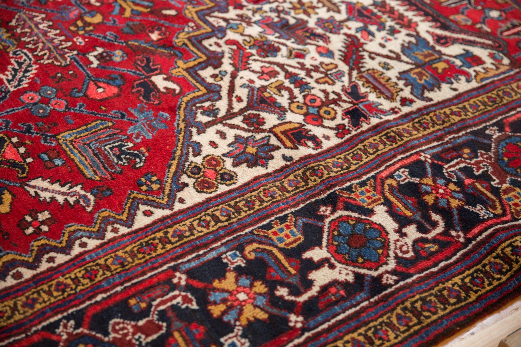 Vintage Mehrivan Square Carpet In Excellent Condition For Sale In Katonah, NY
