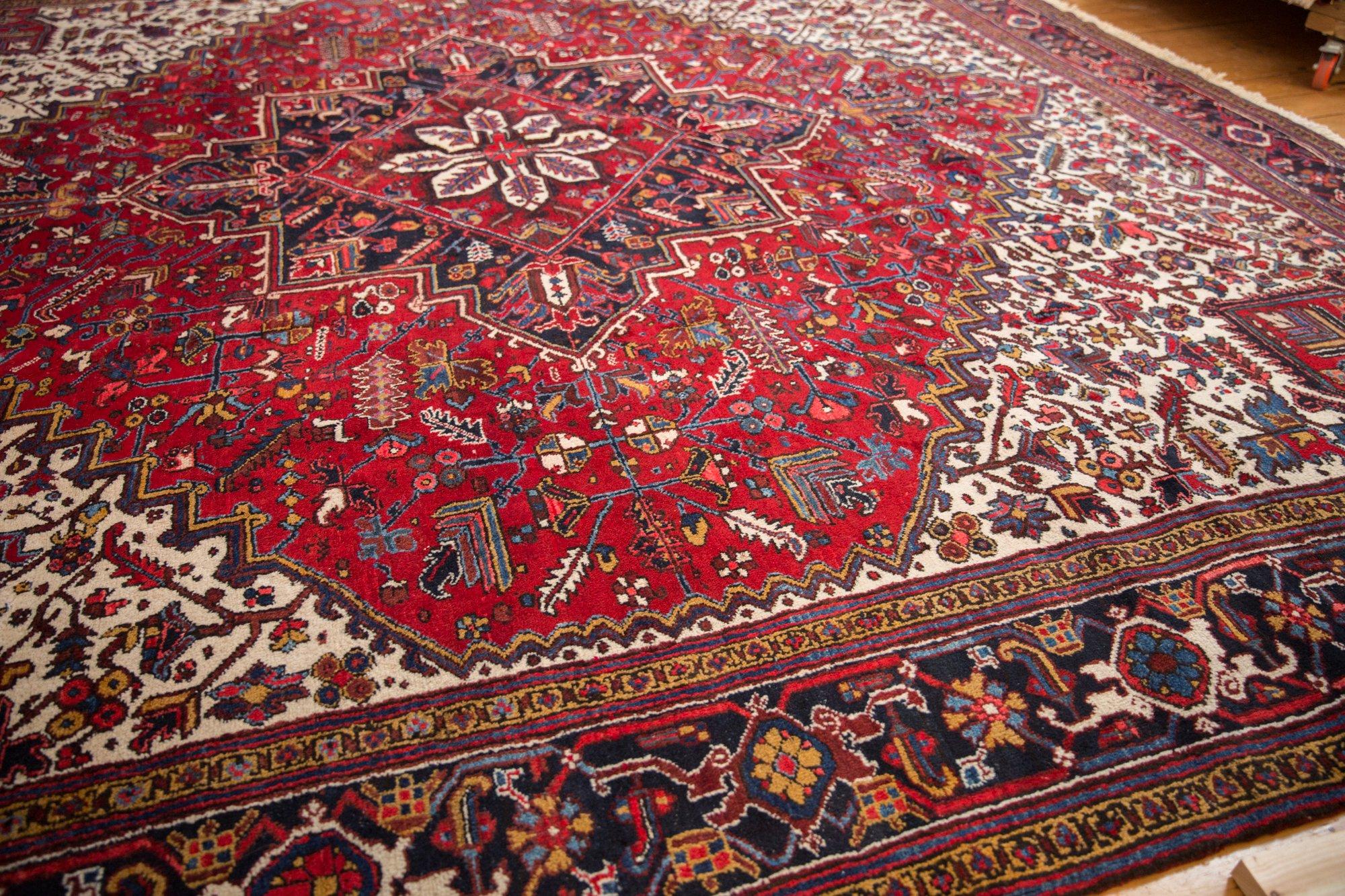 Mid-20th Century Vintage Mehrivan Square Carpet For Sale