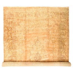 12'5 "x20' Brauner Vintage Perser Kirman Neo Classic Design Handgeknüpfter Wollteppich