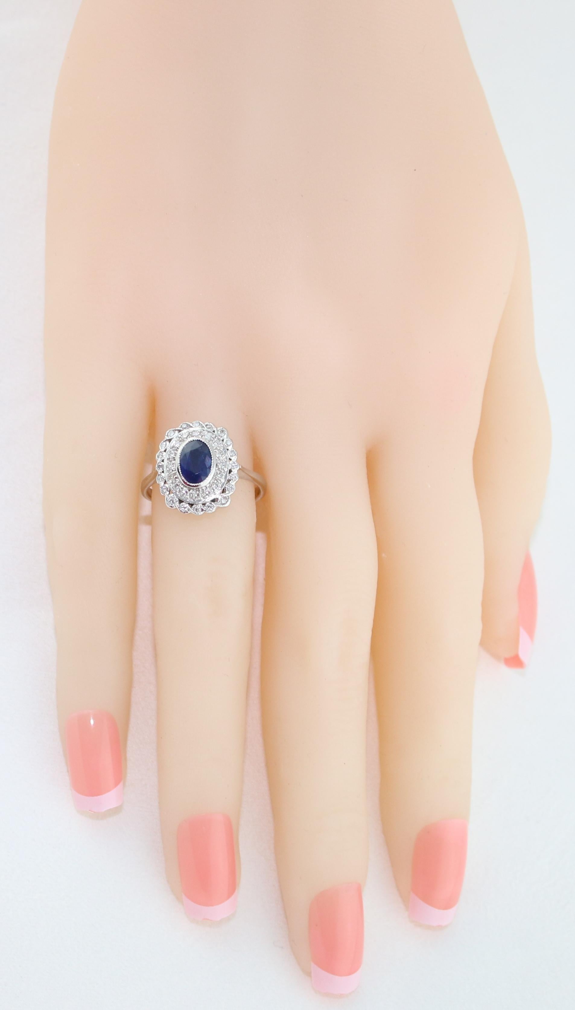 Goldring mit 1,26 Karat blauem Saphir und Diamant im Zustand „Neu“ im Angebot in New York, NY