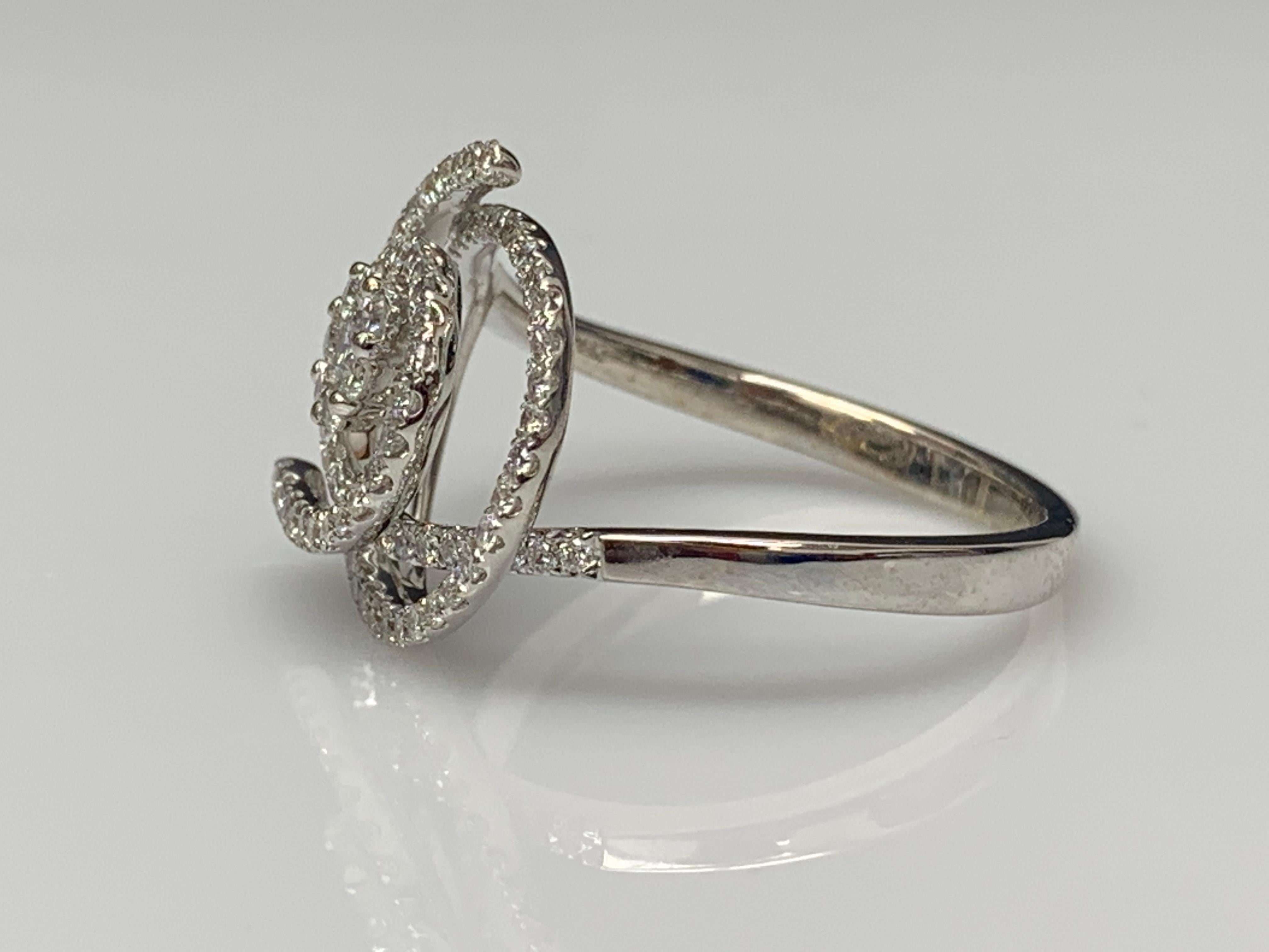 1.26 Carat Brilliant Cut Round Diamond Ring 18K White Gold For Sale 1