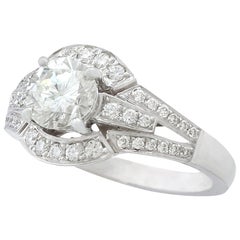 1.26 Carat Diamond and White Gold Cocktail Ring / Engagement Ring