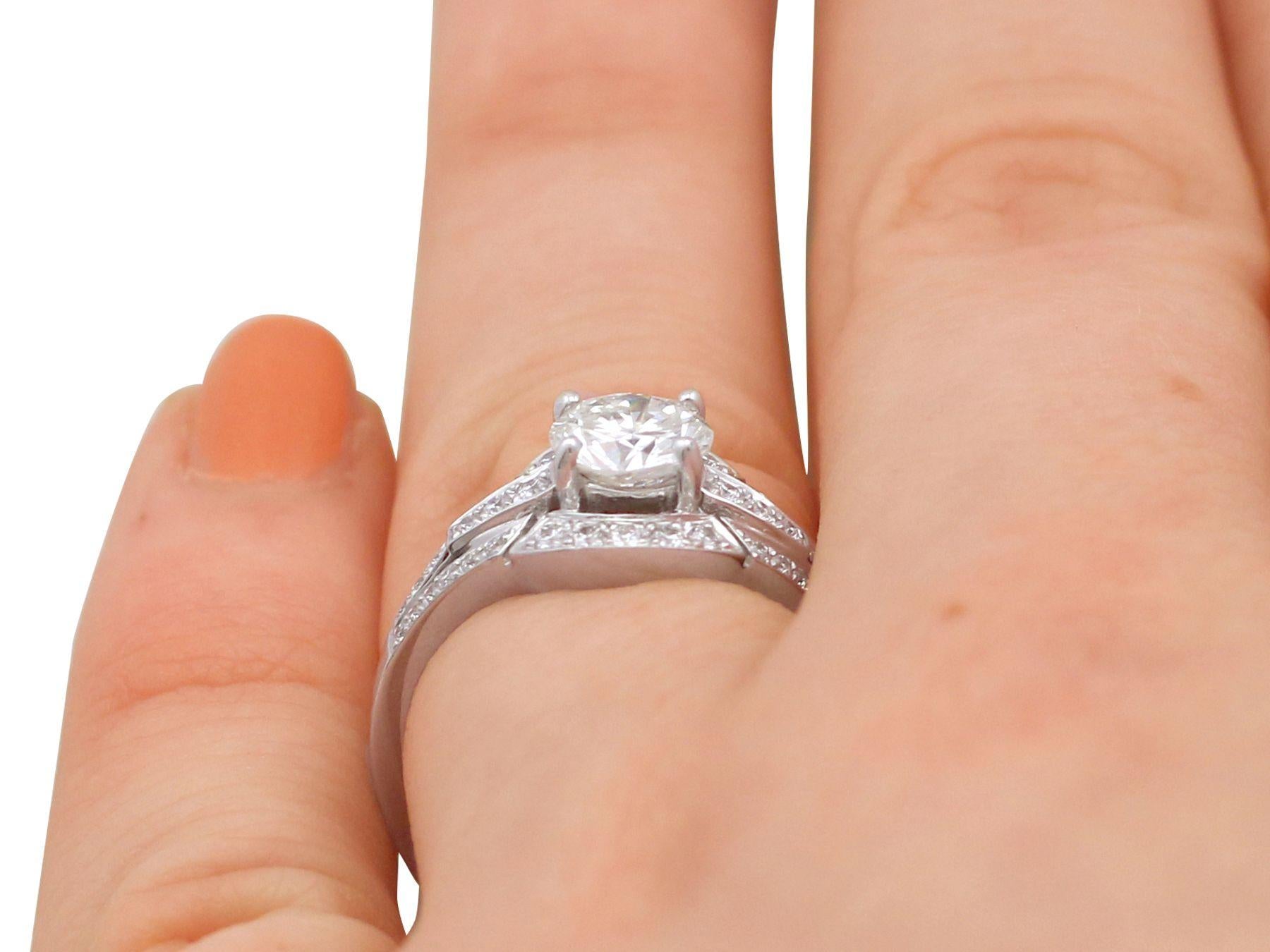1.26 Carat Diamond and White Gold Engagement Ring For Sale 1