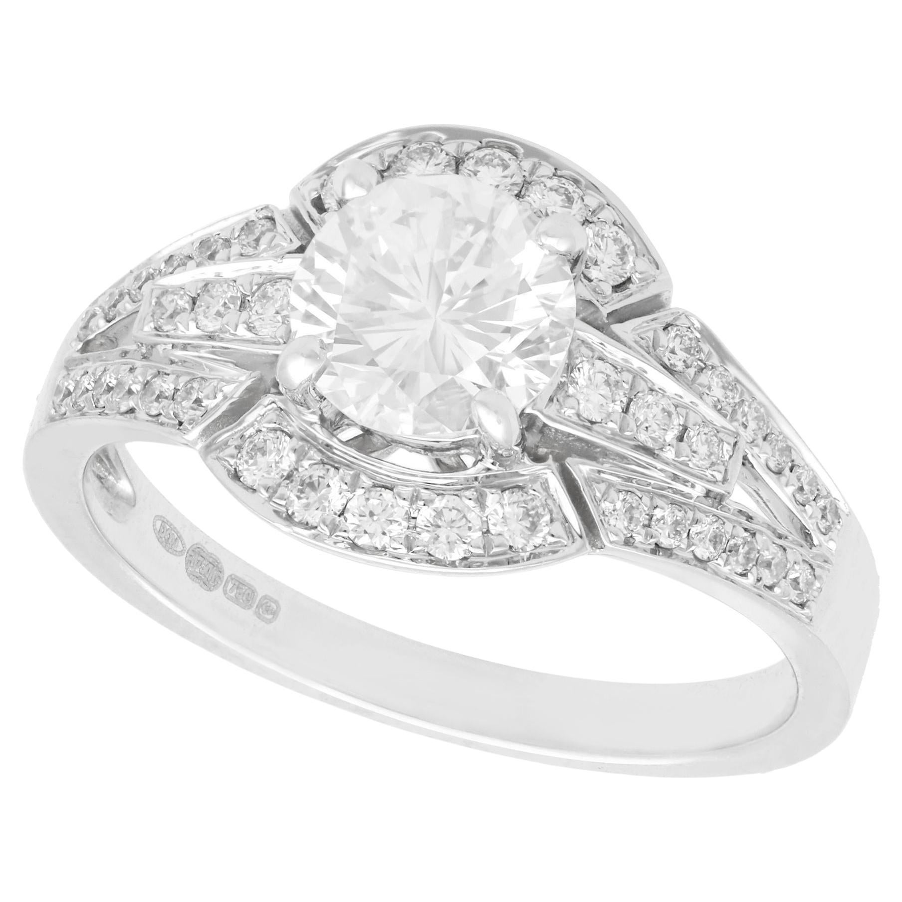 1.26 Carat Diamond and White Gold Engagement Ring