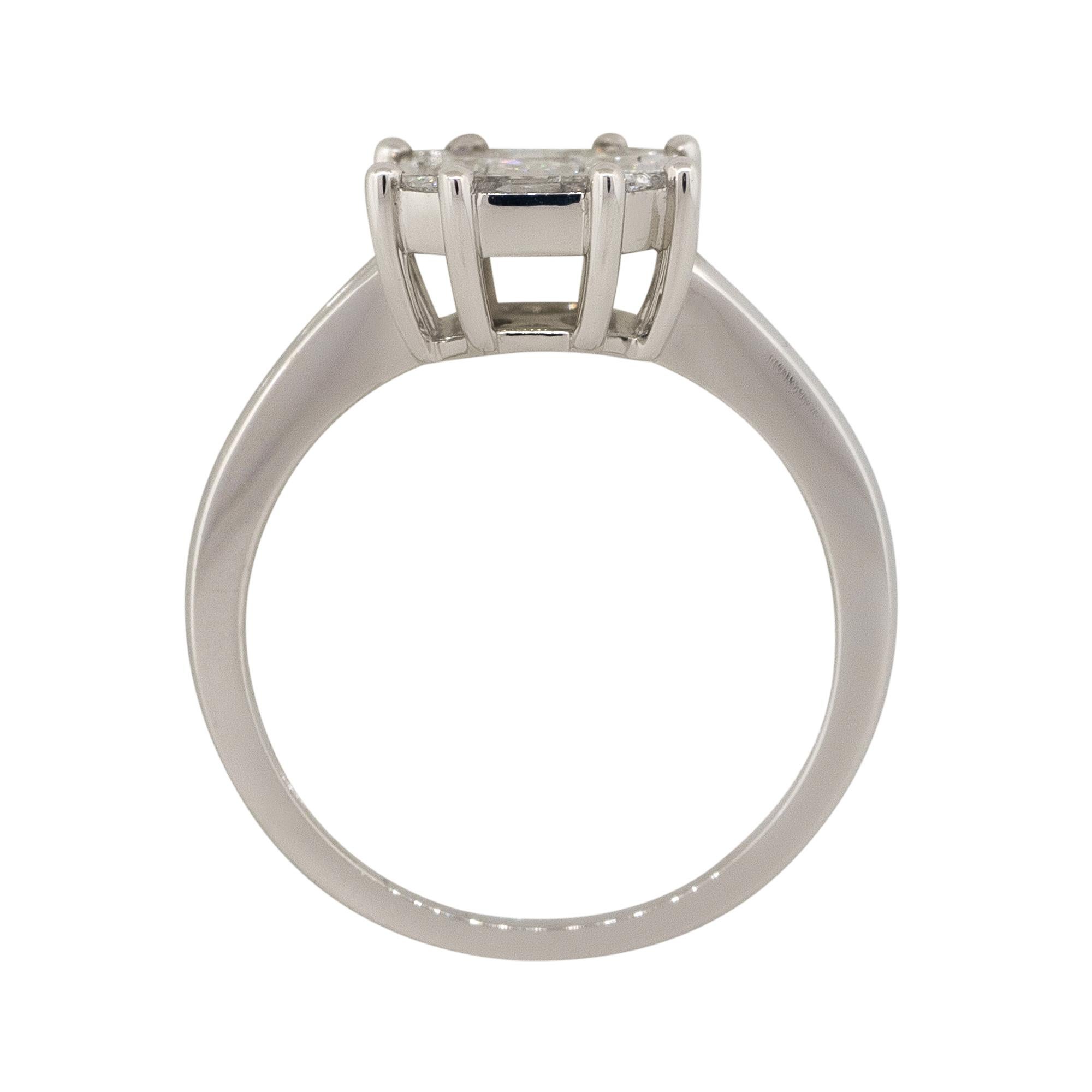 Women's 1.26 Carat Diamond Solitaire Octagonal Ring 18 Karat in Stock