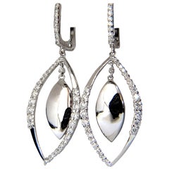 1.26 Carat Diamonds Marquise Form Dangle and Inner Earrings G/VS 14 Karat