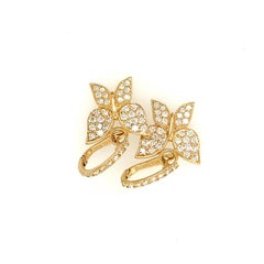 1.26 Carat Natural Diamond Butterfly Earrings G SI 14 Karat Yellow Gold