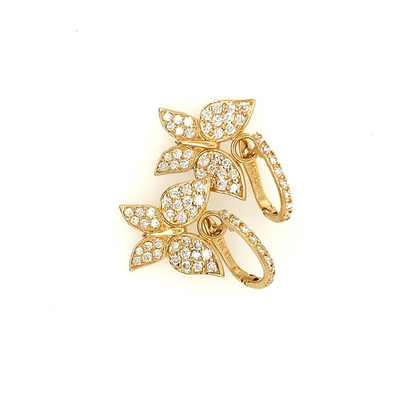 diamond butterfly hoop earrings