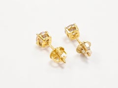 Borchie con diamanti tondi naturali da 1,26 carati in oro giallo 14 carati