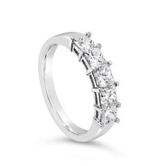 Roman Malakov 1.26 Carat Total Princess Cut Diamond Five-Stone Wedding Band Ring