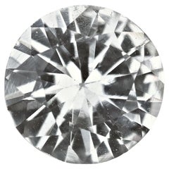 1.26 Carat Round Cut Natural White Sapphire Loose Gemstone from Sri Lanka