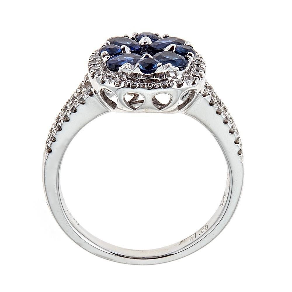 Oval Cut 1.26 Carat Blue Sapphire Diamond Engagement Ring 18 Karat White Gold

This handmade 18K white gold ring showcases oval- and round-cut sapphires, along with round-cut diamonds.

Gold Purity: 18 Karat
Gold Type: White Gold
Stone Name: Blue