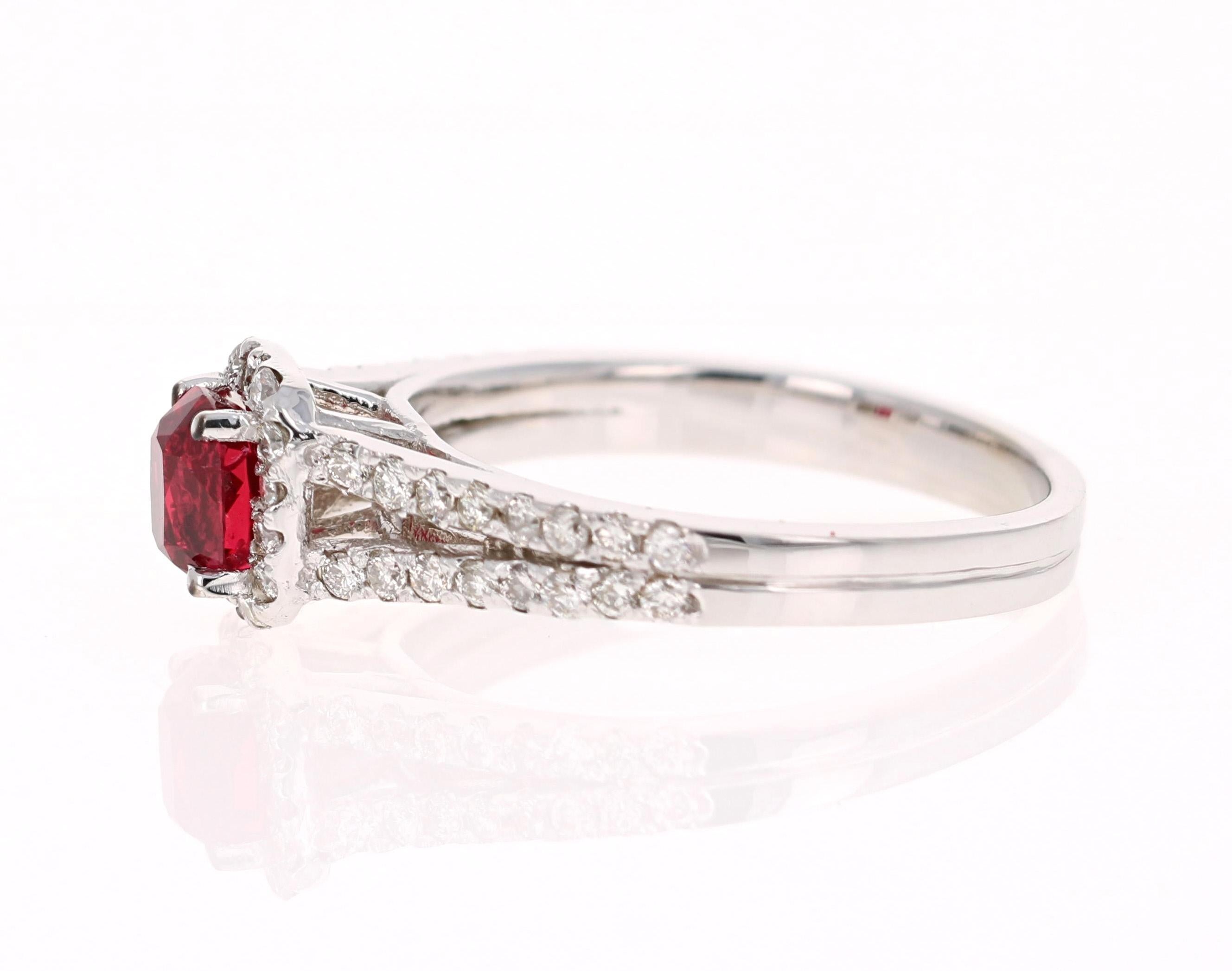 Contemporary 1.26 Carat Spinel Diamond 14 Karat White Gold Ring For Sale