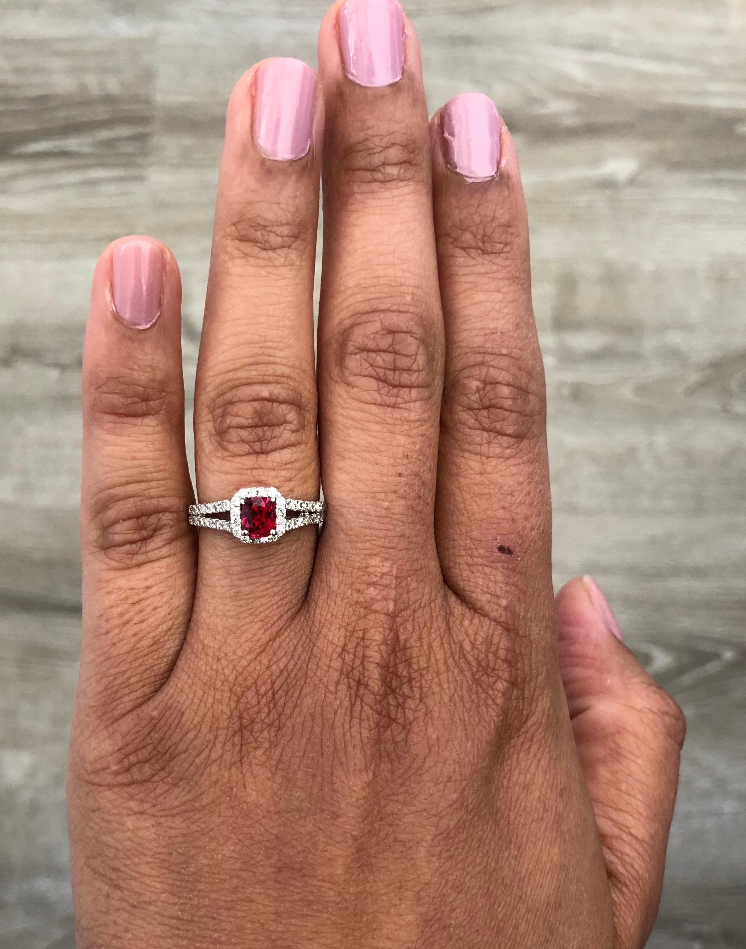 1.26 Carat Spinel Diamond 14 Karat White Gold Ring In New Condition For Sale In Los Angeles, CA