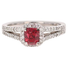 1,26 Karat Spinell Diamant 14 Karat Weißgold Ring