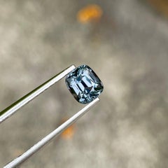 1.26 Carats Gray Loose Burmese Spinel Stone Cushion Cut Natural Gemstone