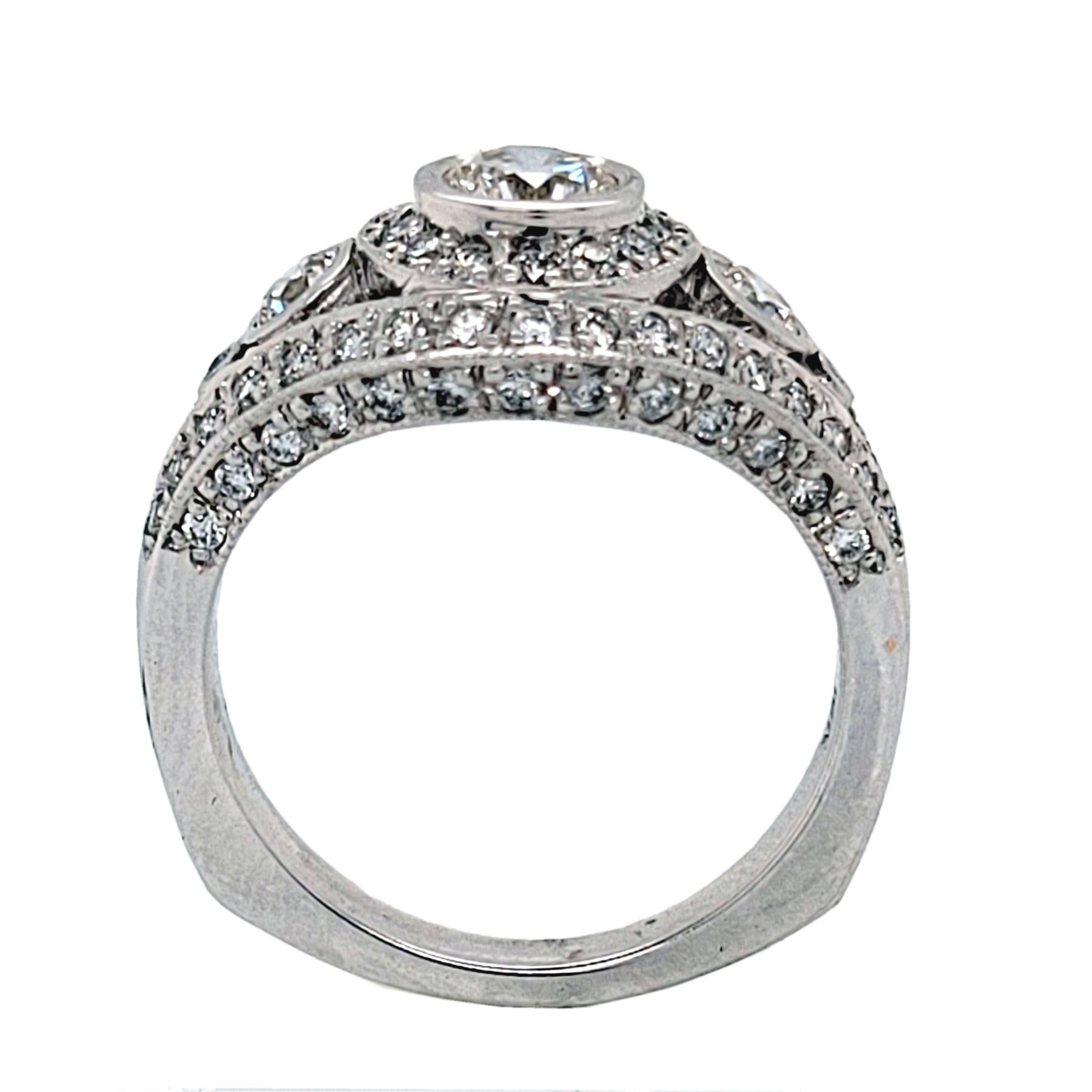 Art Nouveau 1.26 Ct, 18K Antique Style Diamond Engagement Ring For Sale