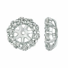1.26 CT Natural Diamond Jacket Earrings 14k White Gold Center is for 5MM