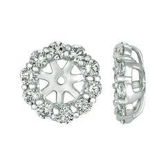 Boucles d'oreilles veste en or blanc 14 carats avec diamants naturels de 1,26 carat au centre, pour 5 mm