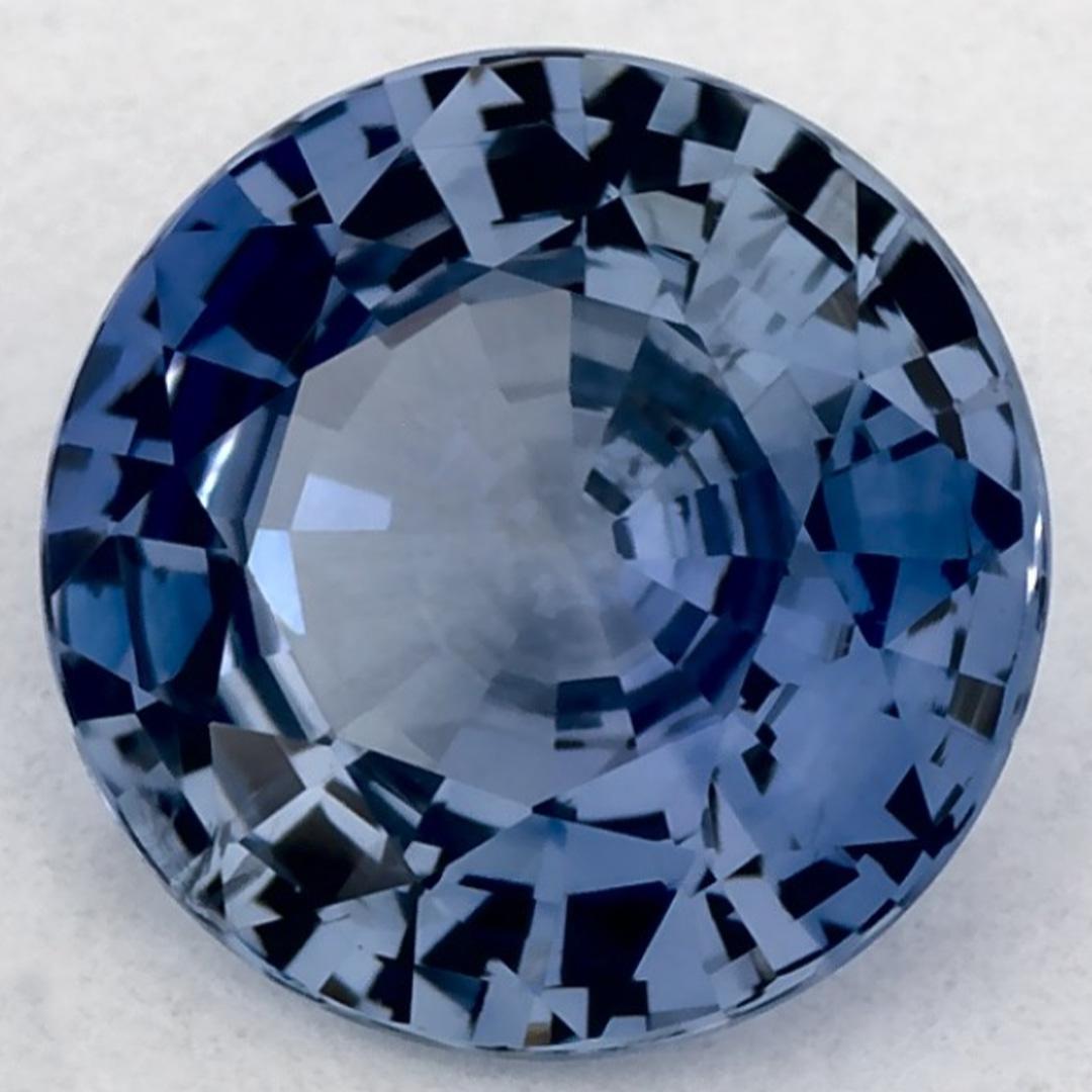 1.26 Karat Blauer runder Saphir, loser Edelstein (Rundschliff) im Angebot