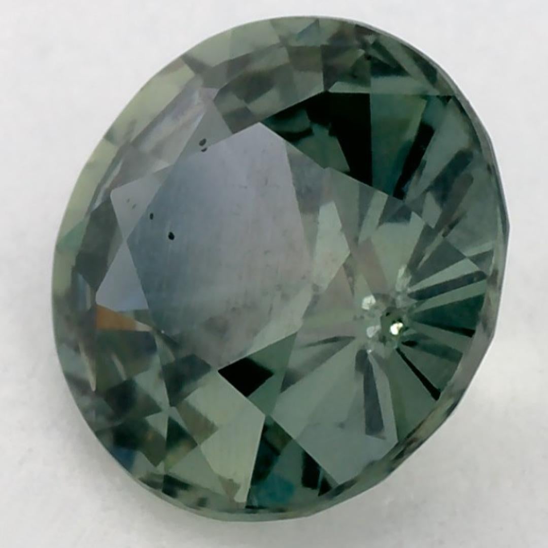 Taille ronde 1.26 Ct Green Sapphire Round Loose Gemstone (Saphir vert rond en vrac) en vente