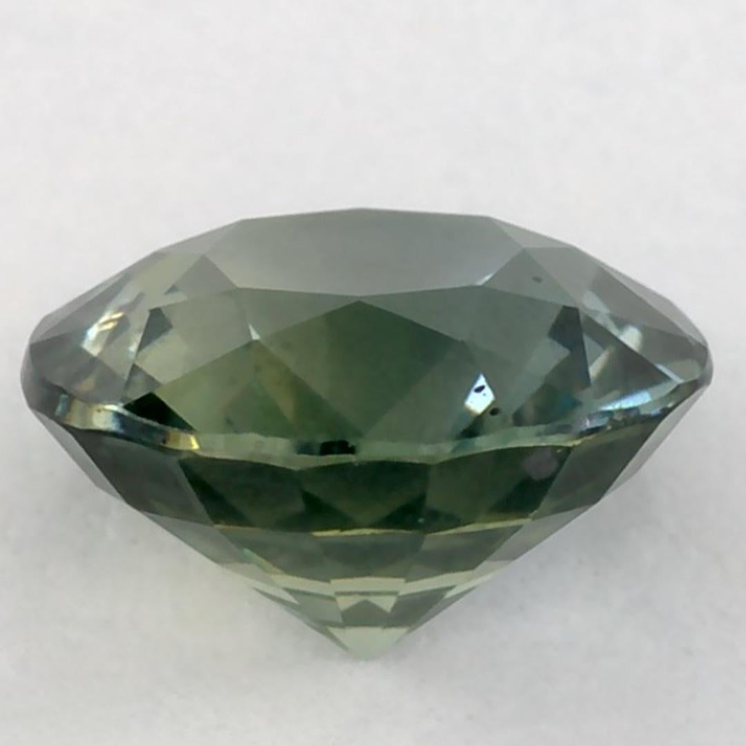 1.26 Ct Green Sapphire Round Loose Gemstone (Saphir vert rond en vrac) Neuf - En vente à Fort Lee, NJ