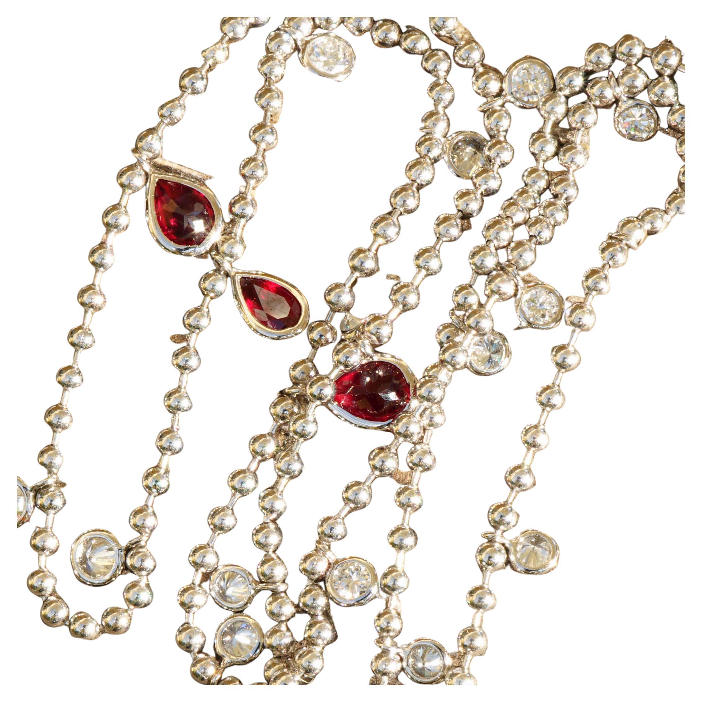 1.26 ct Pigeon Blood Ruby and Diamonds Amazing Necklace Synonym Colors for Love
