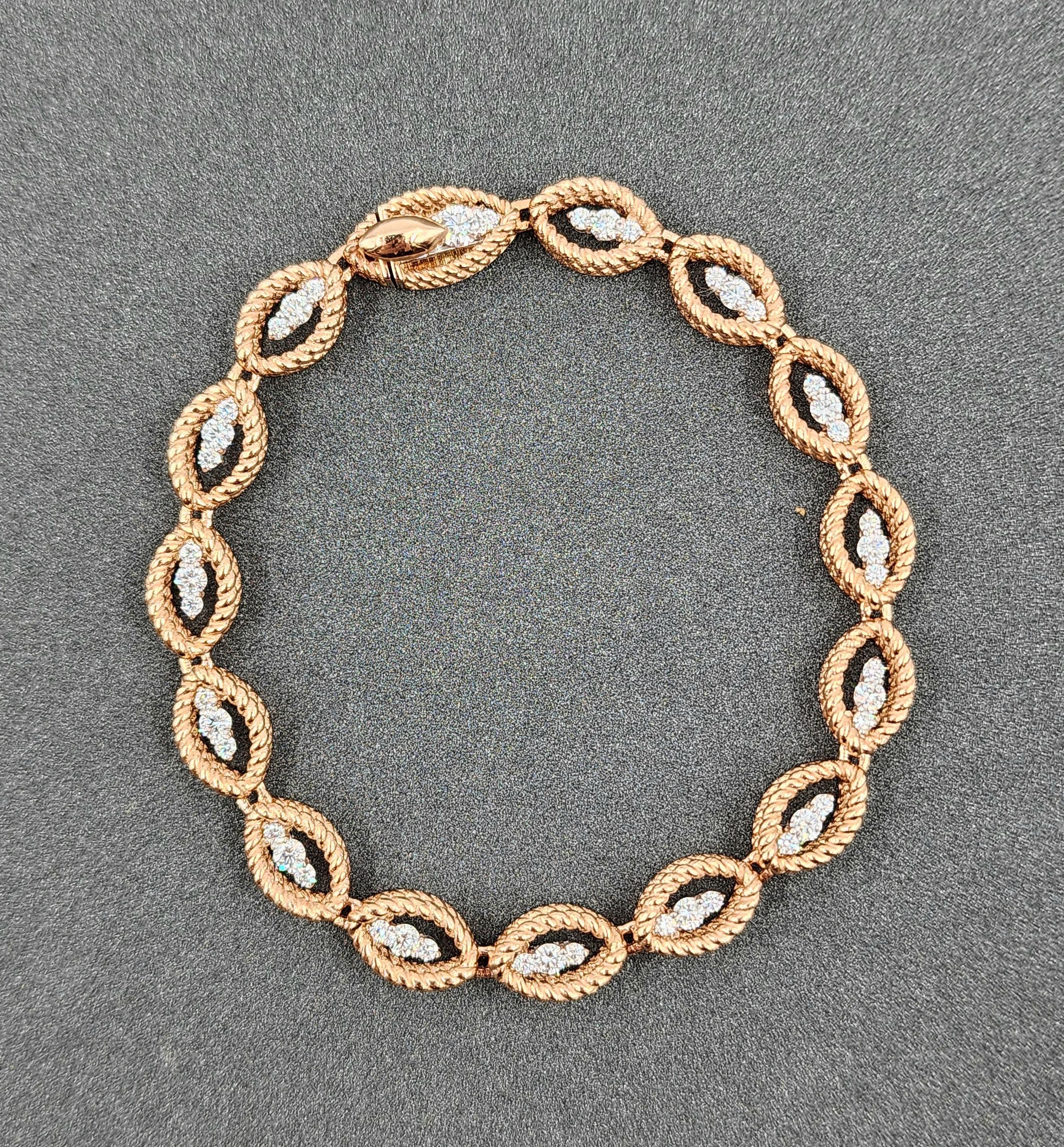 Round Cut 1.26 ct Roberto Coin New Barocco Bracelet