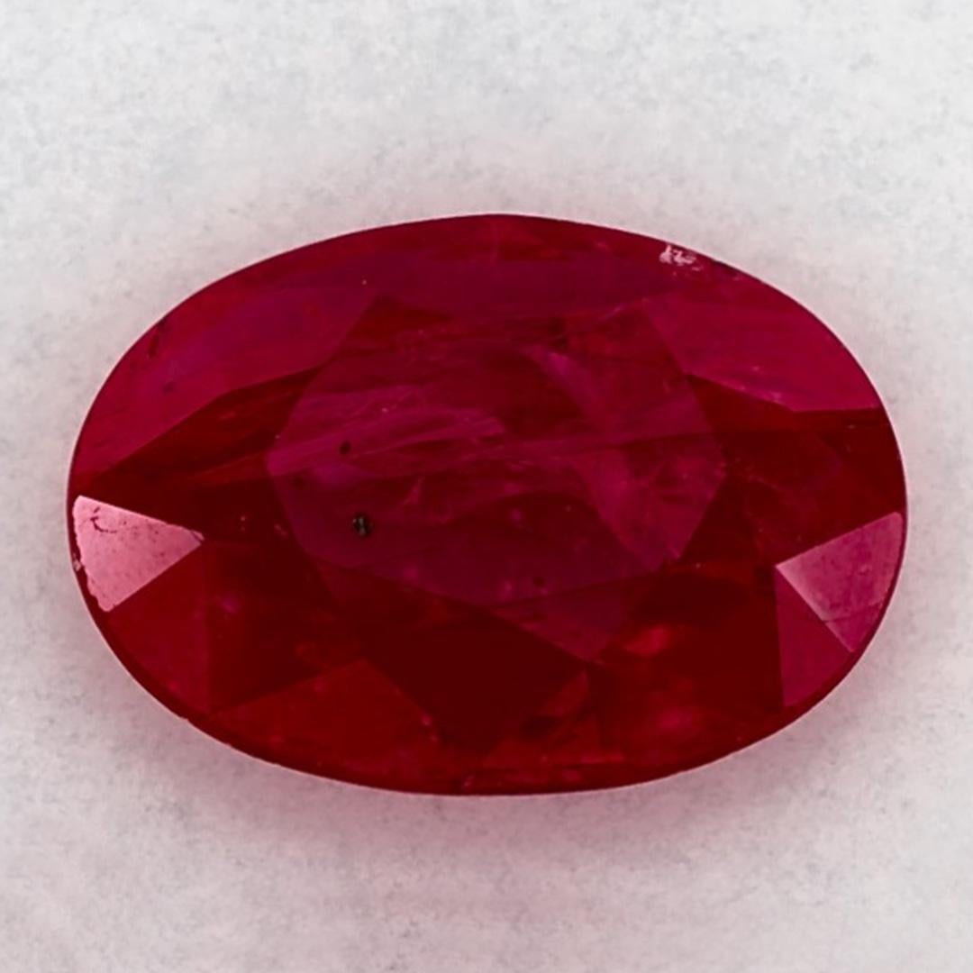 1.26 Ct Ruby Oval Loose Gemstone In New Condition For Sale In Fort Lee, NJ