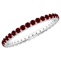1.26 CTW Shared Prong Set Eternity Ruby Wedding Ring in 14K Solid Gold