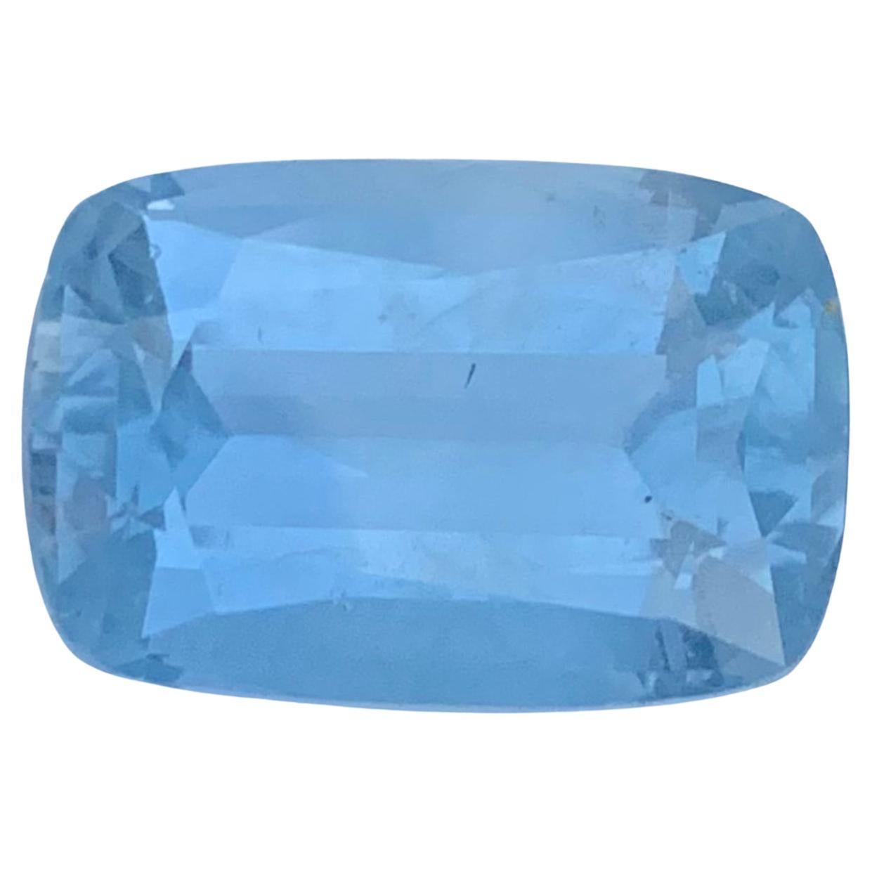 12.60 Carat Excellent Loose Aquamarine Goshenite Cushion Shape Gemstone