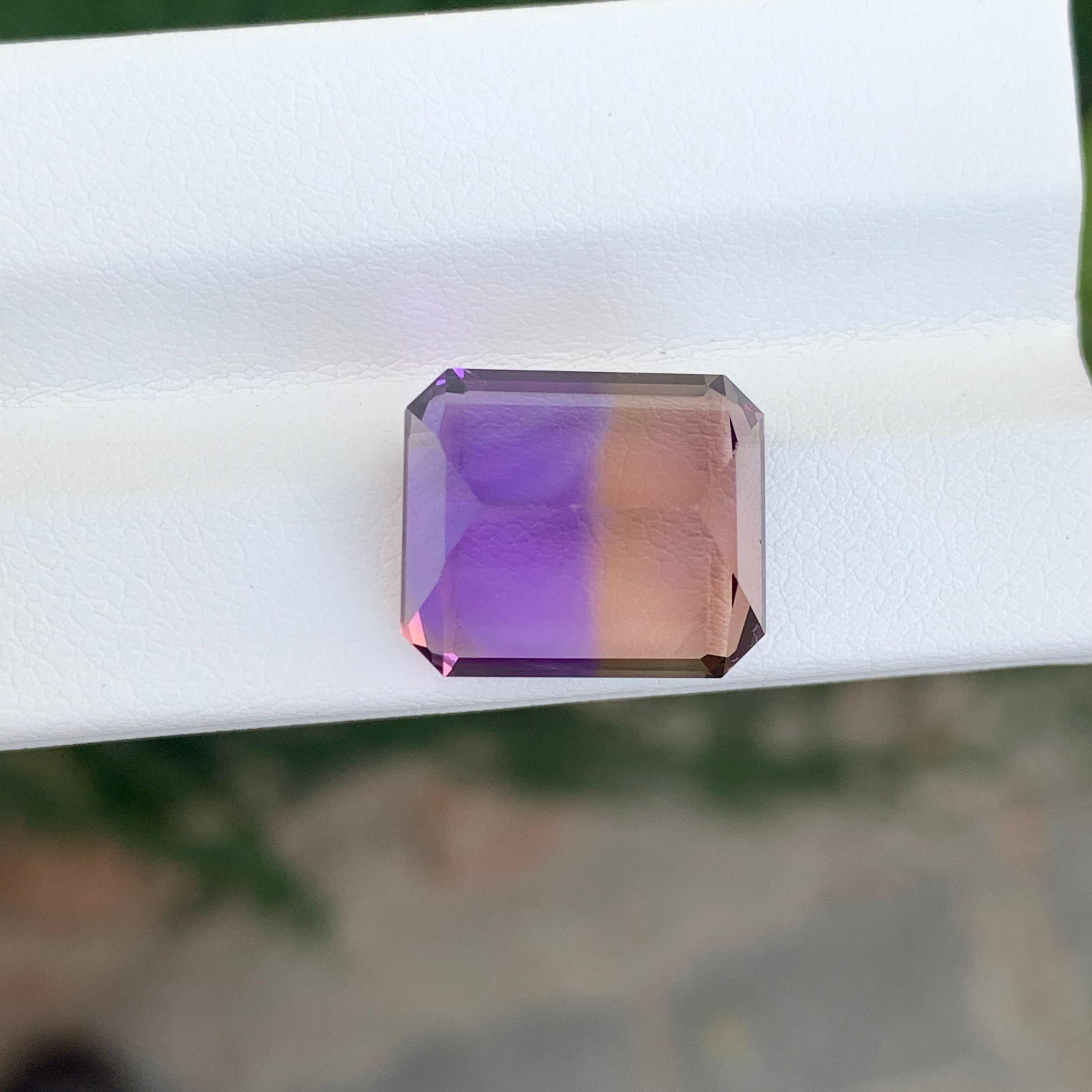 12,60 Karat natürlicher loser Ametrin \ Bolivianit Smaragd Form Edelstein für Damen oder Herren im Angebot