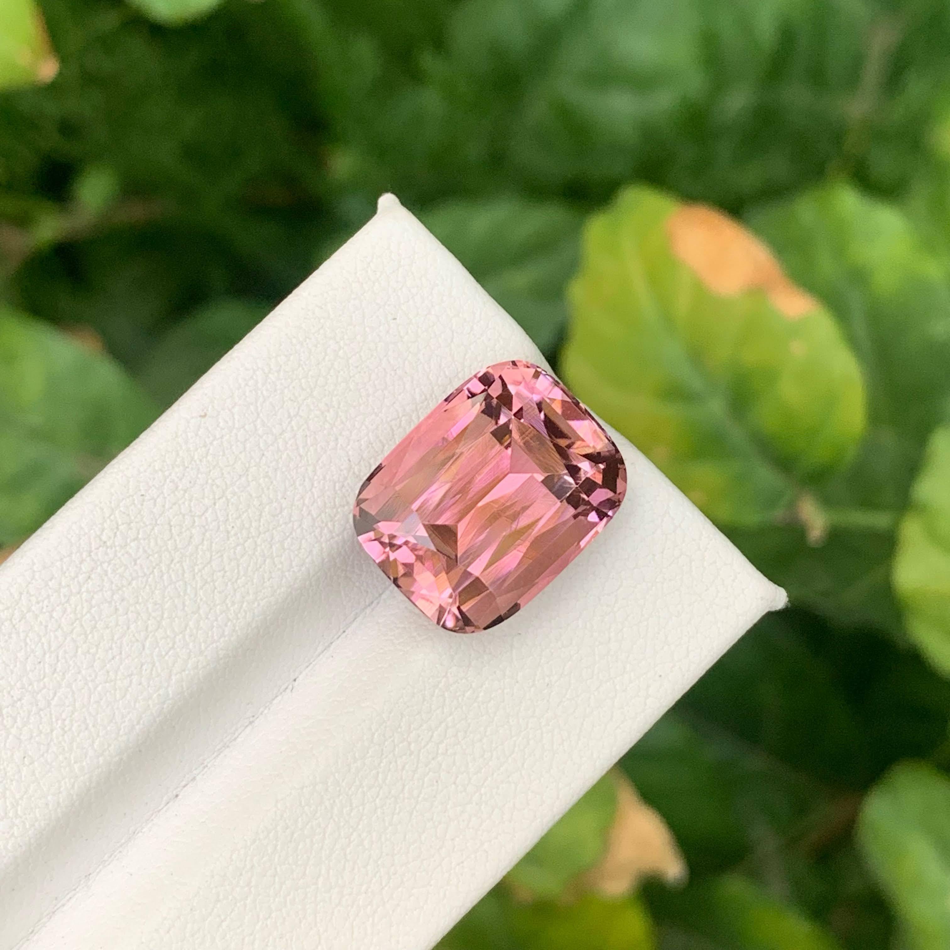 12.60 Carat Natural Loose Baby Pink Tourmaline Stone Cushion Cut Afghan Gemstone For Sale 6