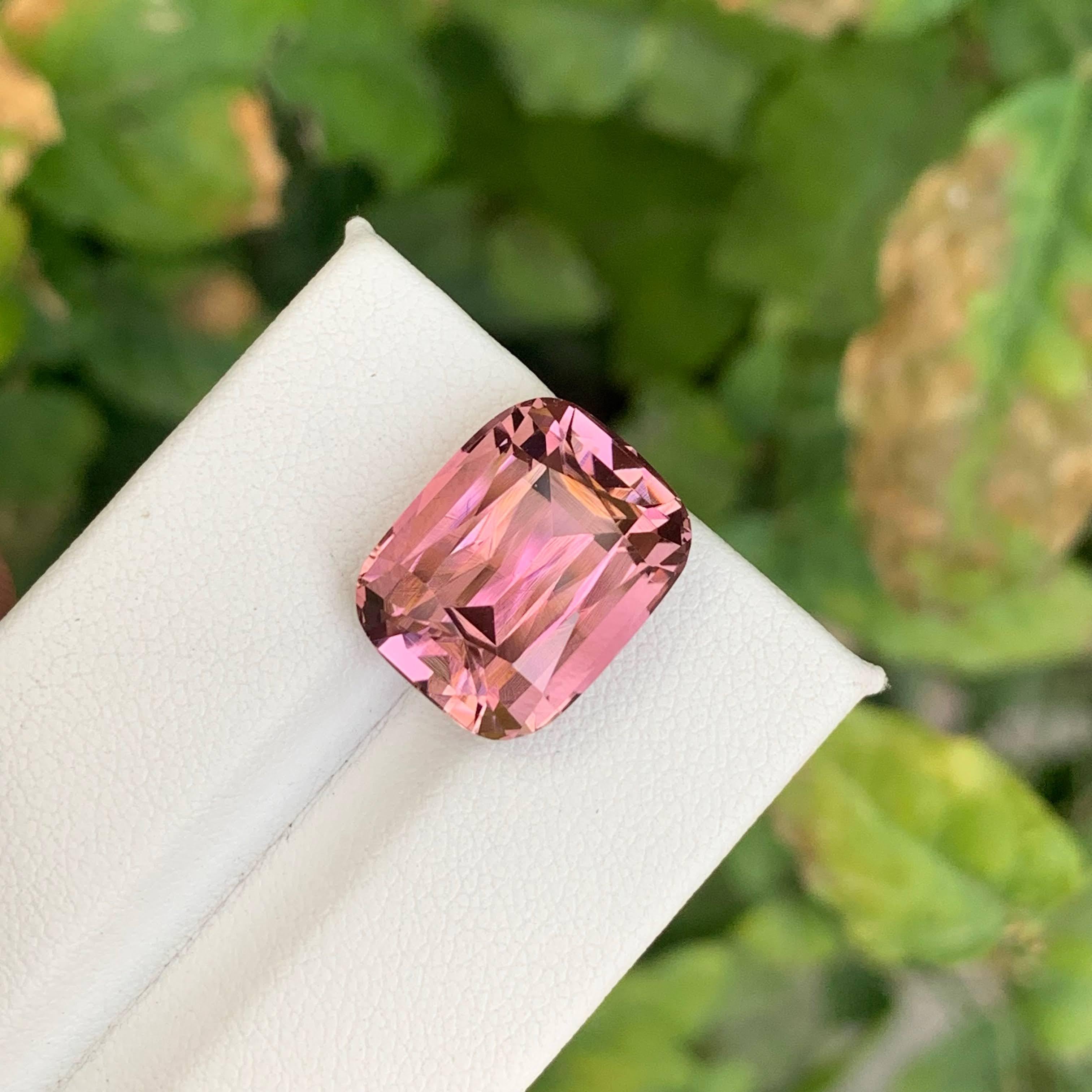Modern 12.60 Carat Natural Loose Baby Pink Tourmaline Stone Cushion Cut Afghan Gemstone For Sale
