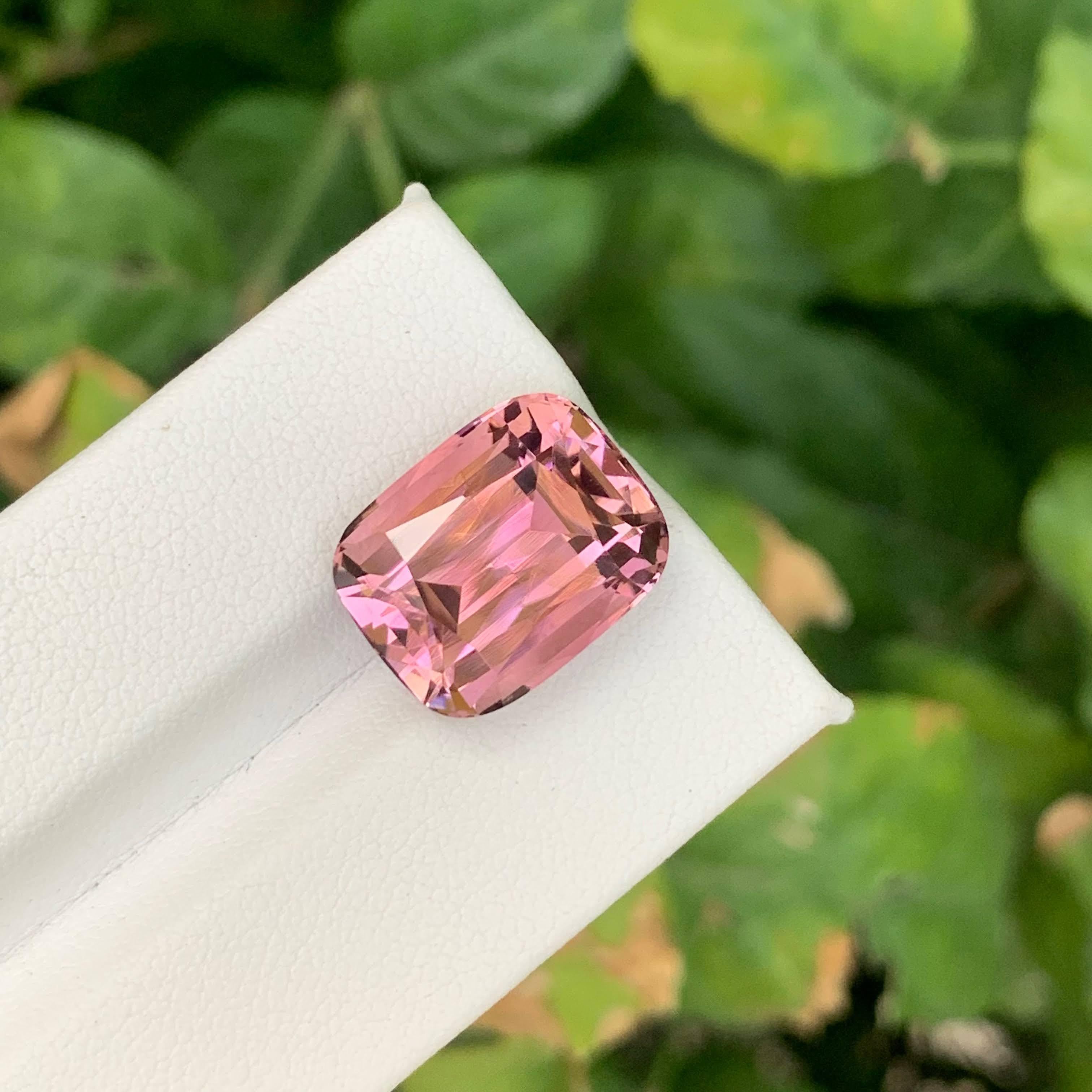 12.60 Carat Natural Loose Baby Pink Tourmaline Stone Cushion Cut Afghan Gemstone For Sale 4