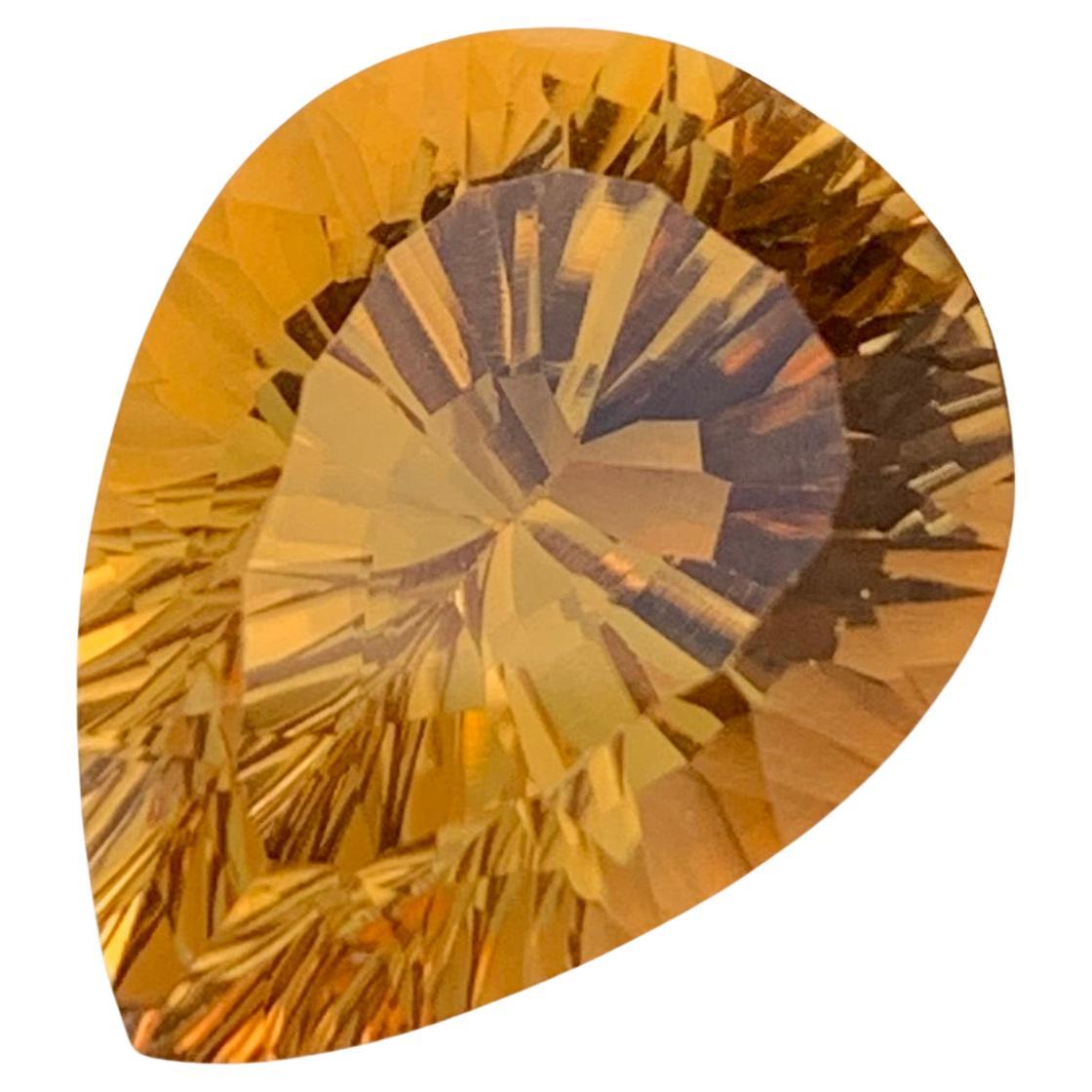 12.60 Carat Natural Loose Citrine Pear Shape Gem For Necklace Jewellery 