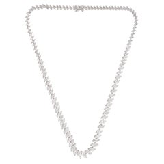 12.60 Carat SI Clarity HI Color Marquise Diamond Necklace 18 Karat White Gold