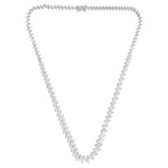 12.60 Carat SI Clarity HI Color Marquise Diamond Necklace 18 Karat White Gold