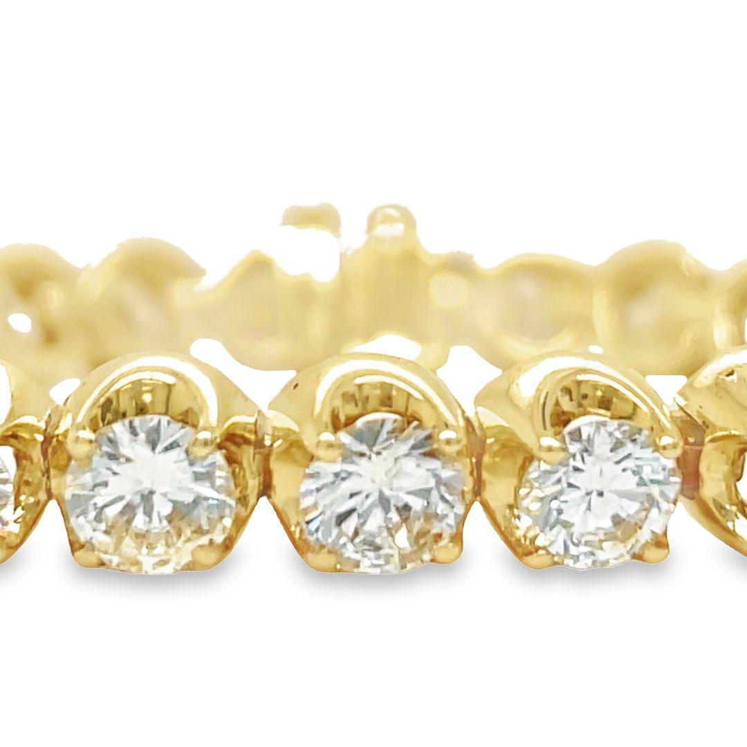 Bracelet tennis en or jaune 18 carats avec diamants de 12,60 carats, années 1960 en vente 2