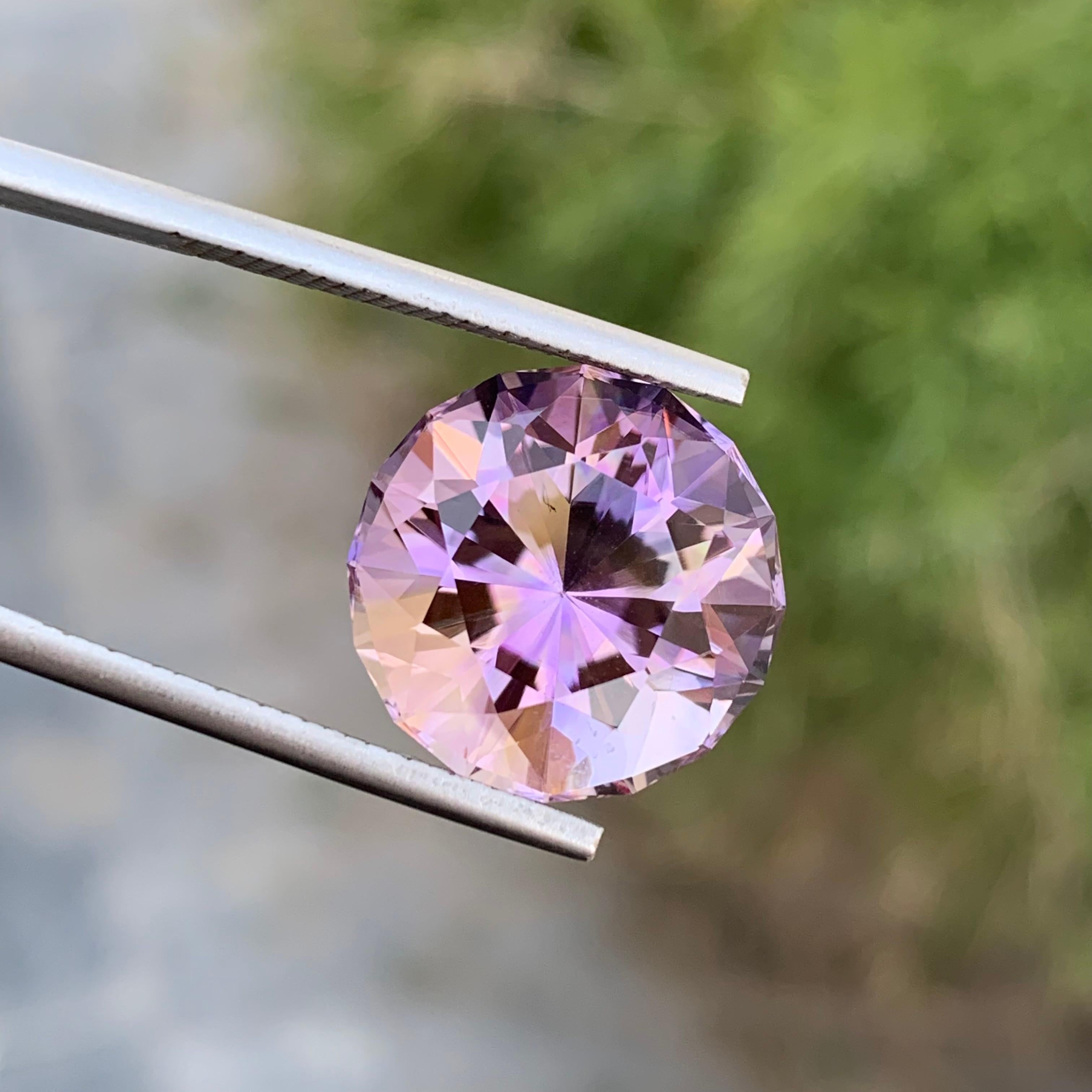 Round Cut 12.60 Carats Natural Loose Round Shape Ametrine Gem For Jewellery Making  For Sale