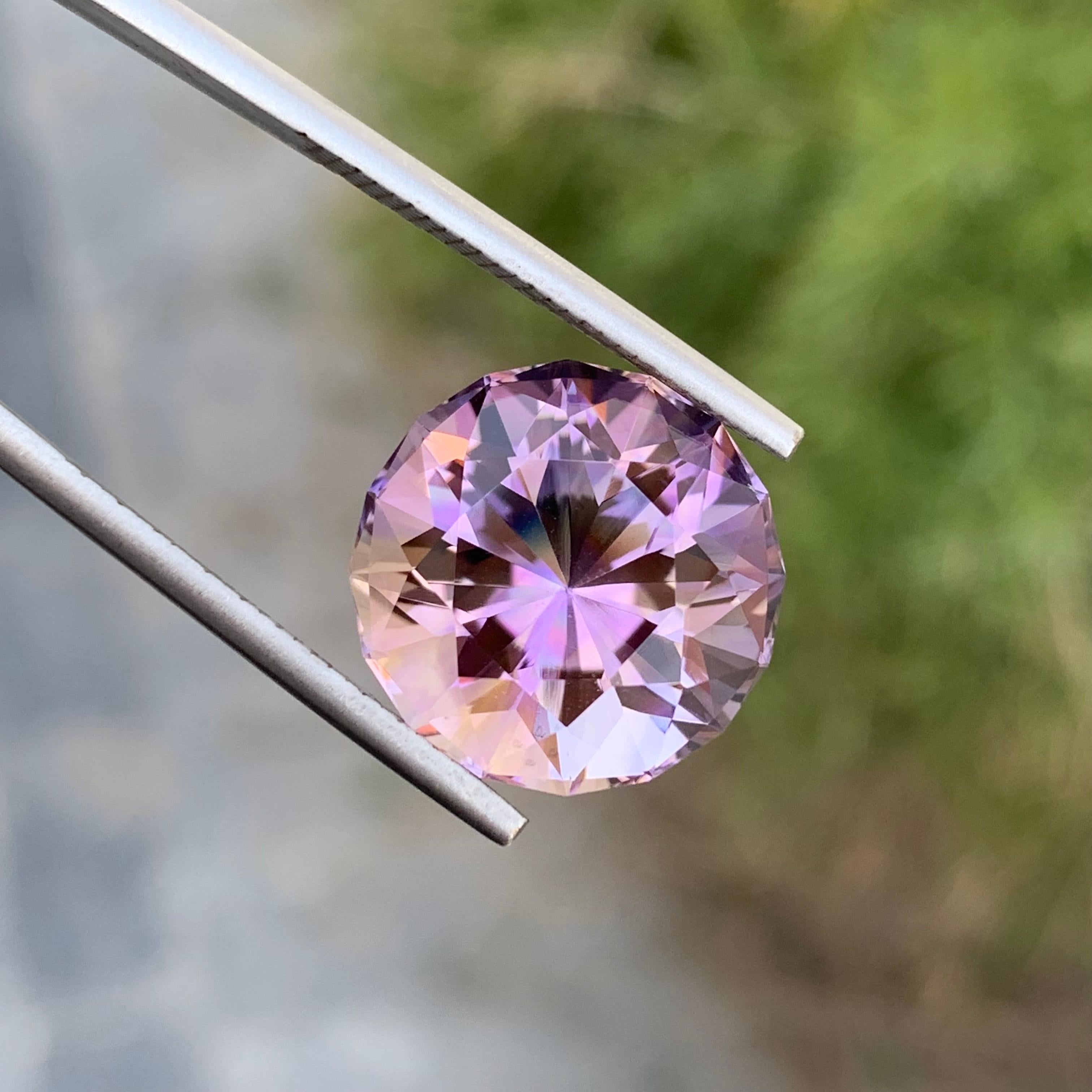 12.60 Carats Natural Loose Round Shape Ametrine Gem For Jewellery Making  In New Condition For Sale In Peshawar, PK