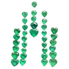 12.60 carats Zambian Emerald Heart Cut stone 35 Pieces for Jewelry Natural Gem