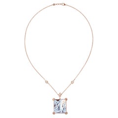 Collier pendentif camée coquillage de 12,60 carats avec diamants en or rose 18 carats