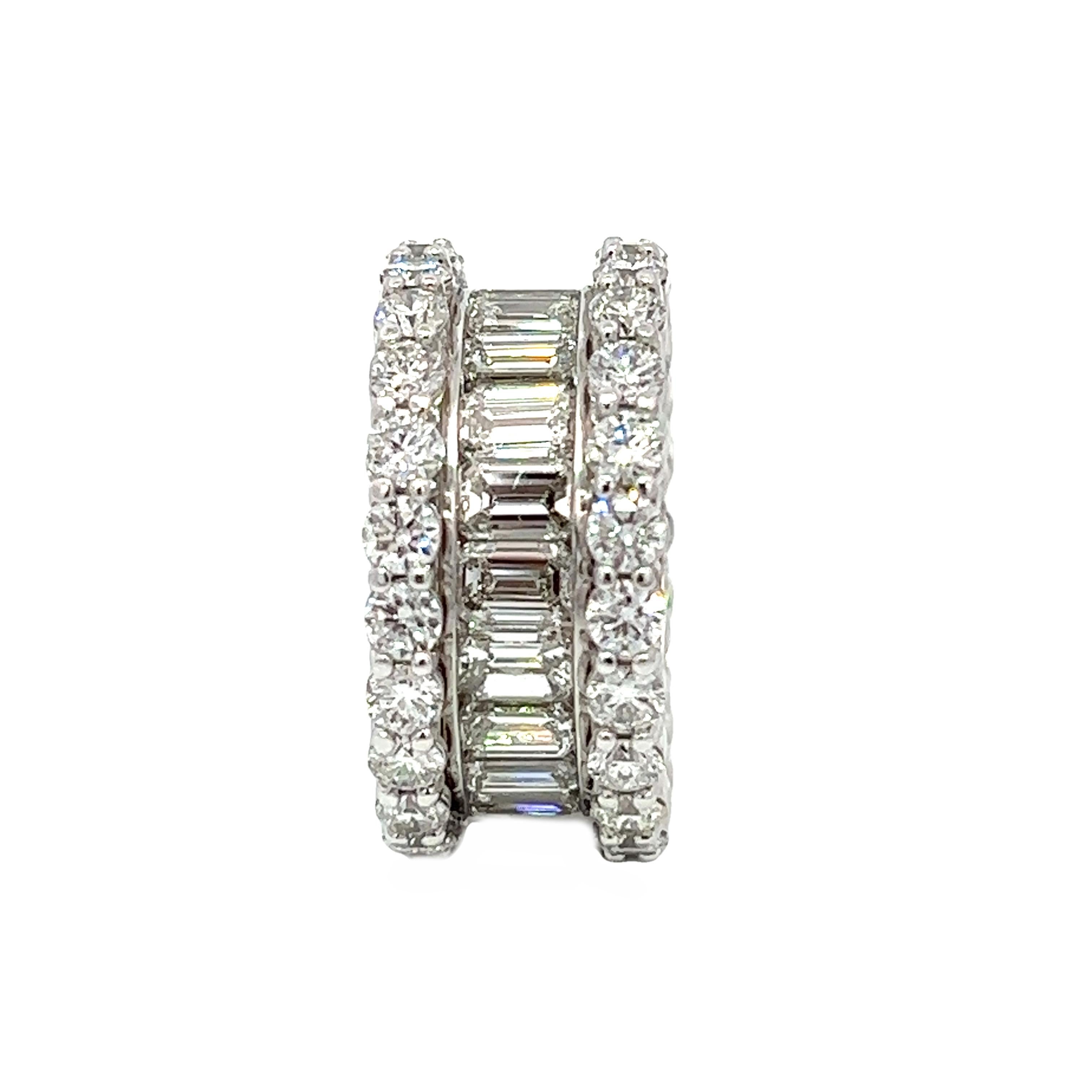 12.60CT Total Weight Diamond Eternity Band set in Platinum For Sale 3
