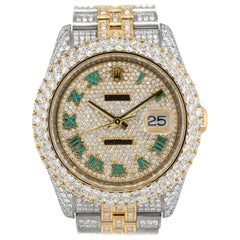 12,61 Karat Rolex 116233 Datejust zweifarbige Diamant-Pavé-Uhr