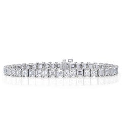 12.61ct Asscher Cut Diamond Tennis Bracelet in Platinum