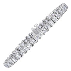 12.61ct Asscher Cut Diamond Tennis Bracelet in Platinum