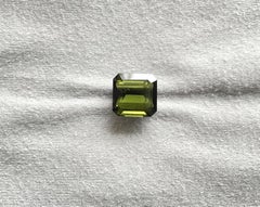 12.64 carats olive green Tourmaline octagon Faceted cut stone Natural gemstone