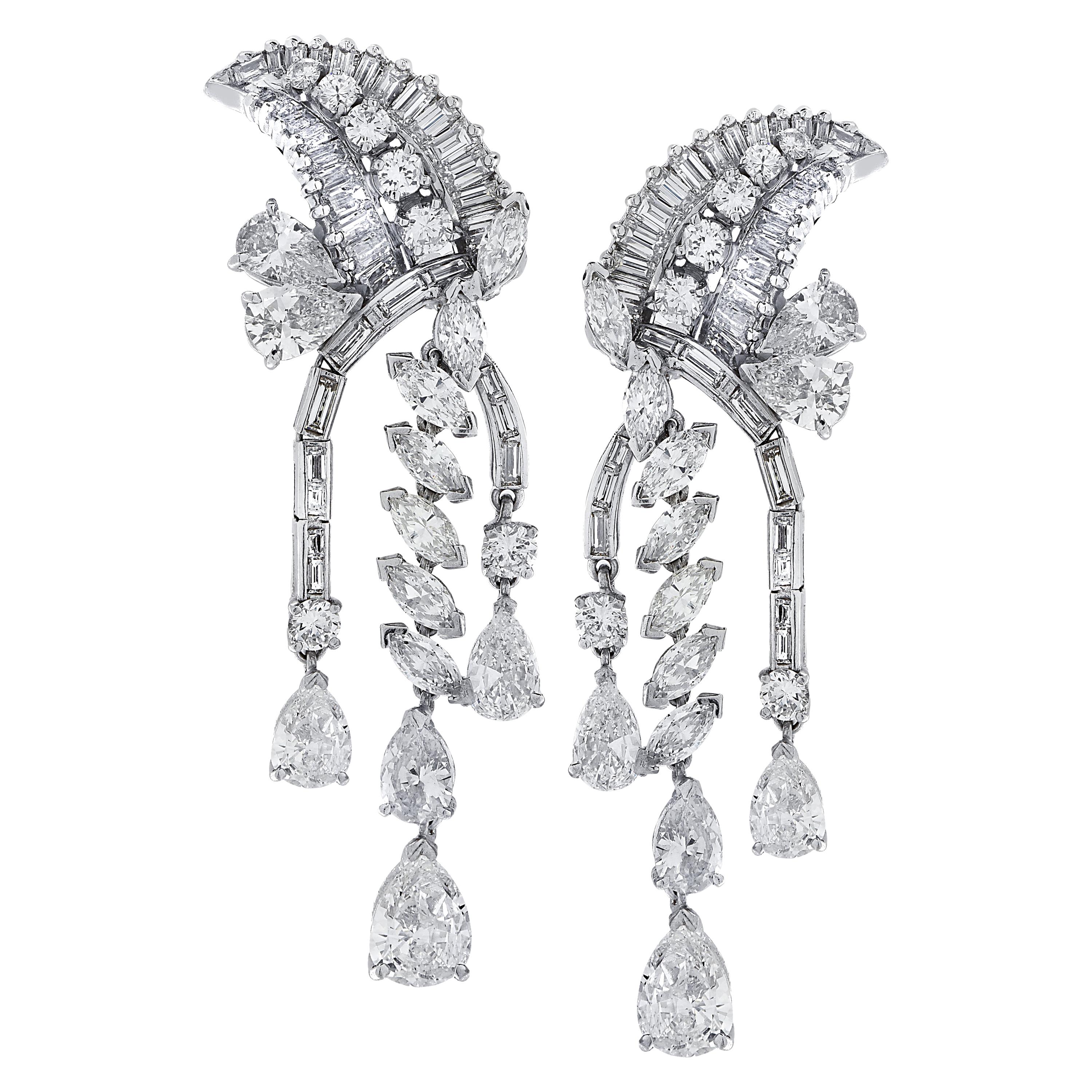 12.65 Carat Diamond Dangle Earrings
