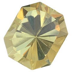 Quartz citron naturel non serti de 12,65 carats de forme octogonale pour collier 